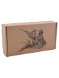 Poľovnícky darčekový set jeleň hlava 315 - pánska peňaženka 2911908-20 a pánsky kožený opasok tmavý tan šitý 747