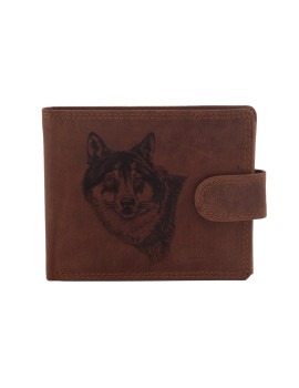 Pánska peňaženka MERCUCIO svetlohnedá vzor 2 vlk hlava 2911906