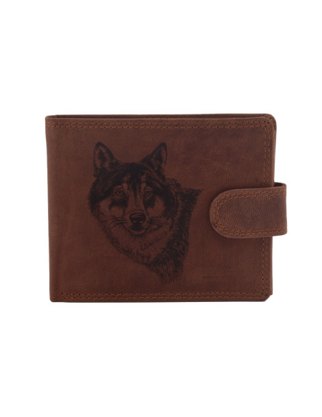 Pánska peňaženka MERCUCIO svetlohnedá vzor 2 vlk hlava 2911906